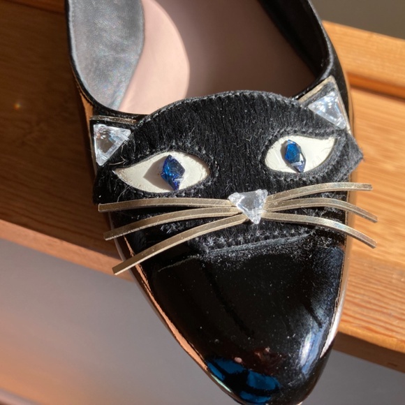 KATE SPADE NATASHA EMBELLISHED CAT FLATS SIZE 8 - Picture 3 of 16